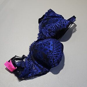 La Senza So Free blue and black 32DD bra